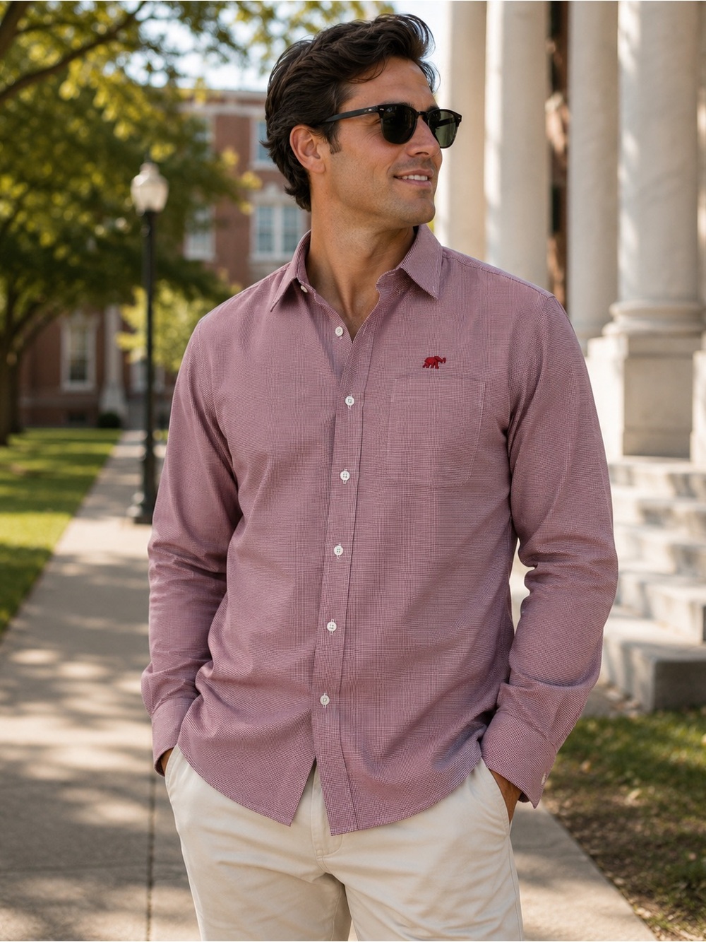 Batton Alabama Crimson Tide Houndstooth Button Down Shirt XL Classic Fit